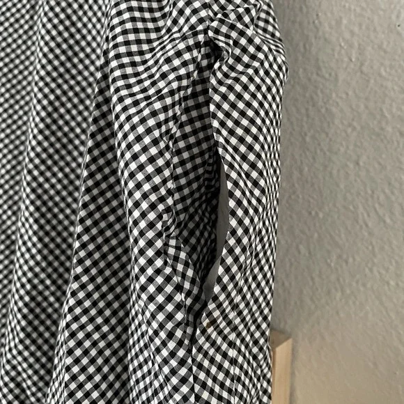 Talbots 6P Black Gingham Midi Fit And Flare Sweetheart Neckline With Straps - Picture 6 of 7